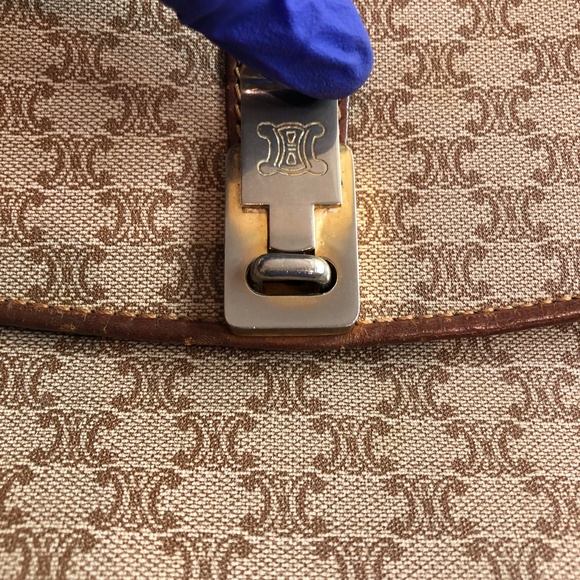 Celine Beige Macadam Crossbody Bag Sku#83973 - Picture 7 of 15